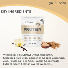 Zurvita Vanilla Creme protein shake showing a creamy post workout refreshment