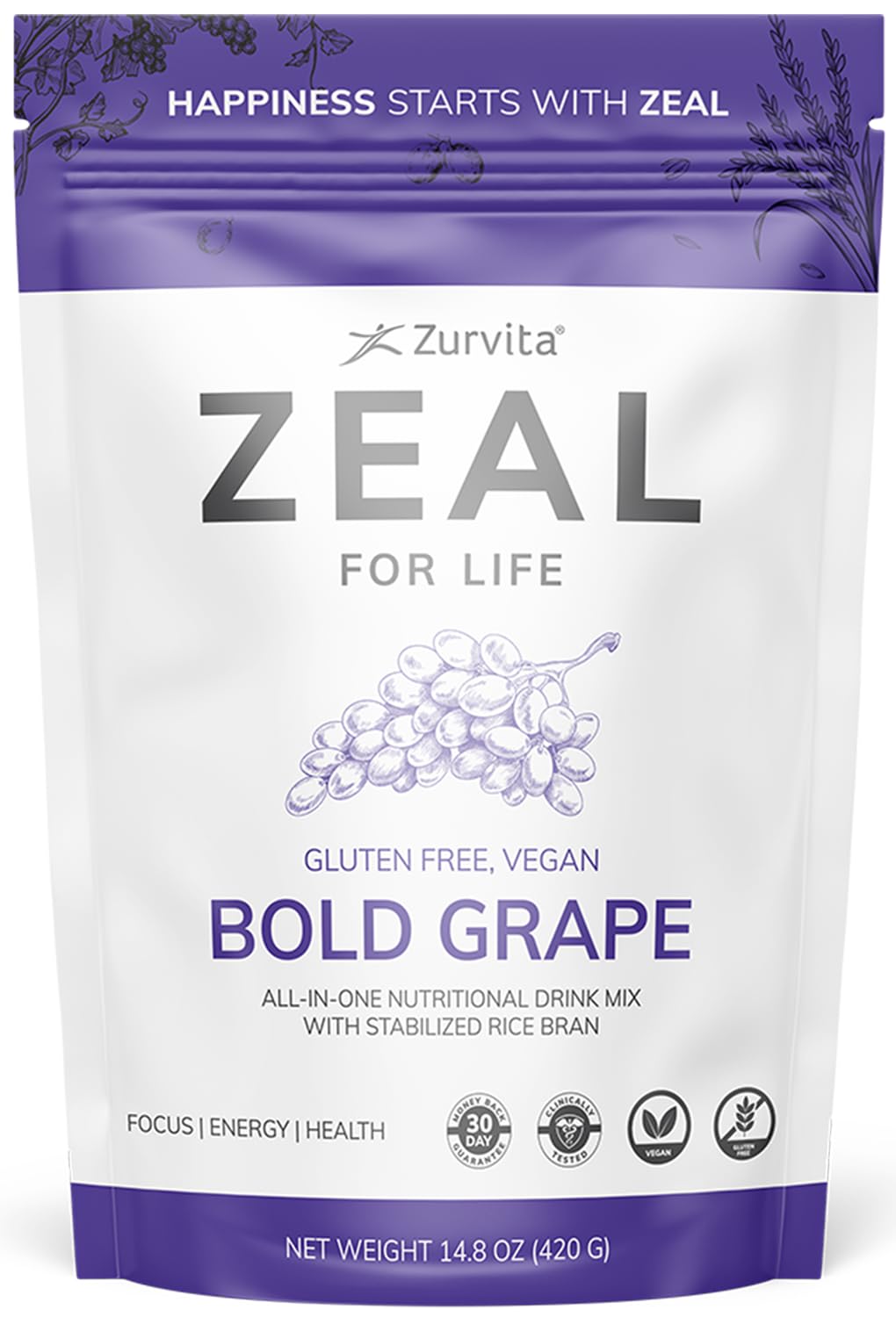 Zurvita Zeal for Life grape bottle on kitchen counter promoting daily vitality