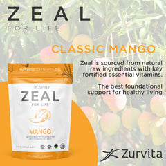 Zurvita Zeal for Life Mango powder dissolves easily and blends smoothly.