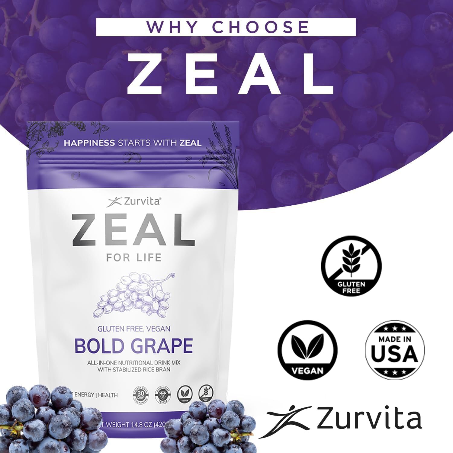 Zurvita Zeal for Life super green powder in a scoop ready to mix
