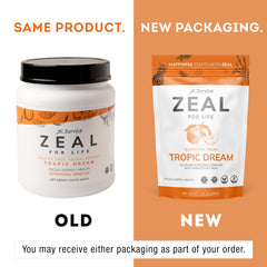 Green powder blend highlights whole-food nutrients for vitality.