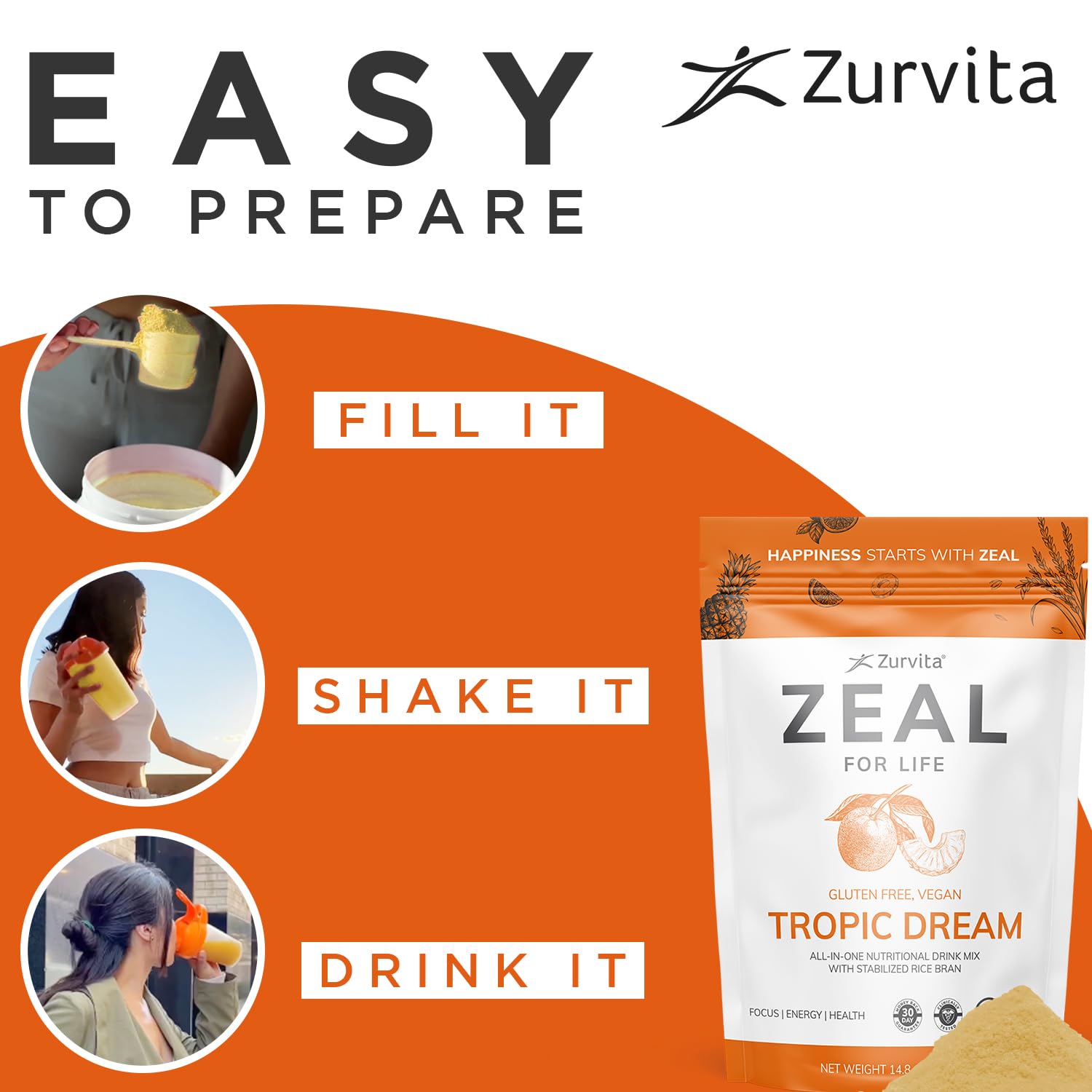 Travel-friendly Zeal for Life Tropic Dream in gym bag.