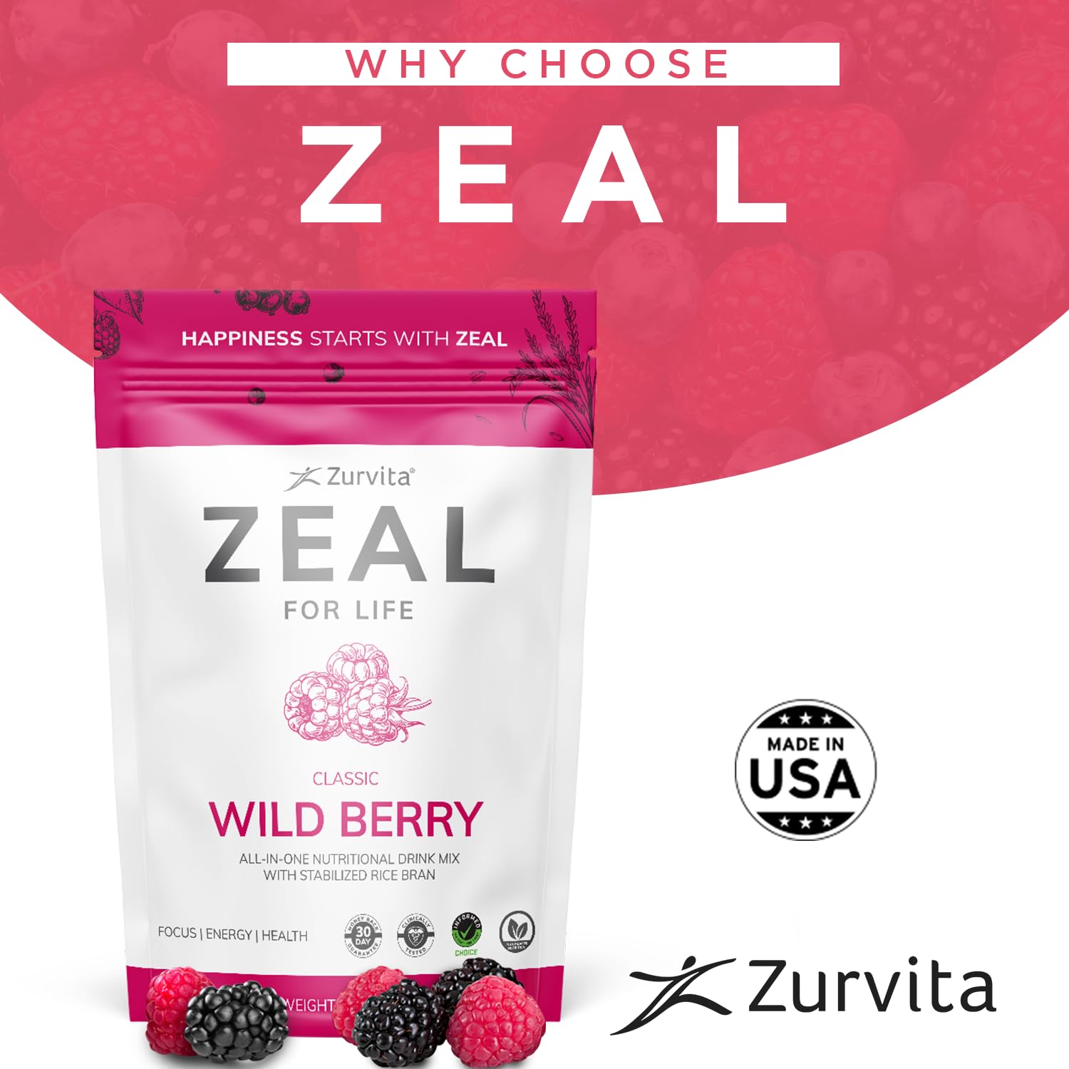 Zurvita Zeal for Life Wild Berry ingredients highlight whole-food nutrients