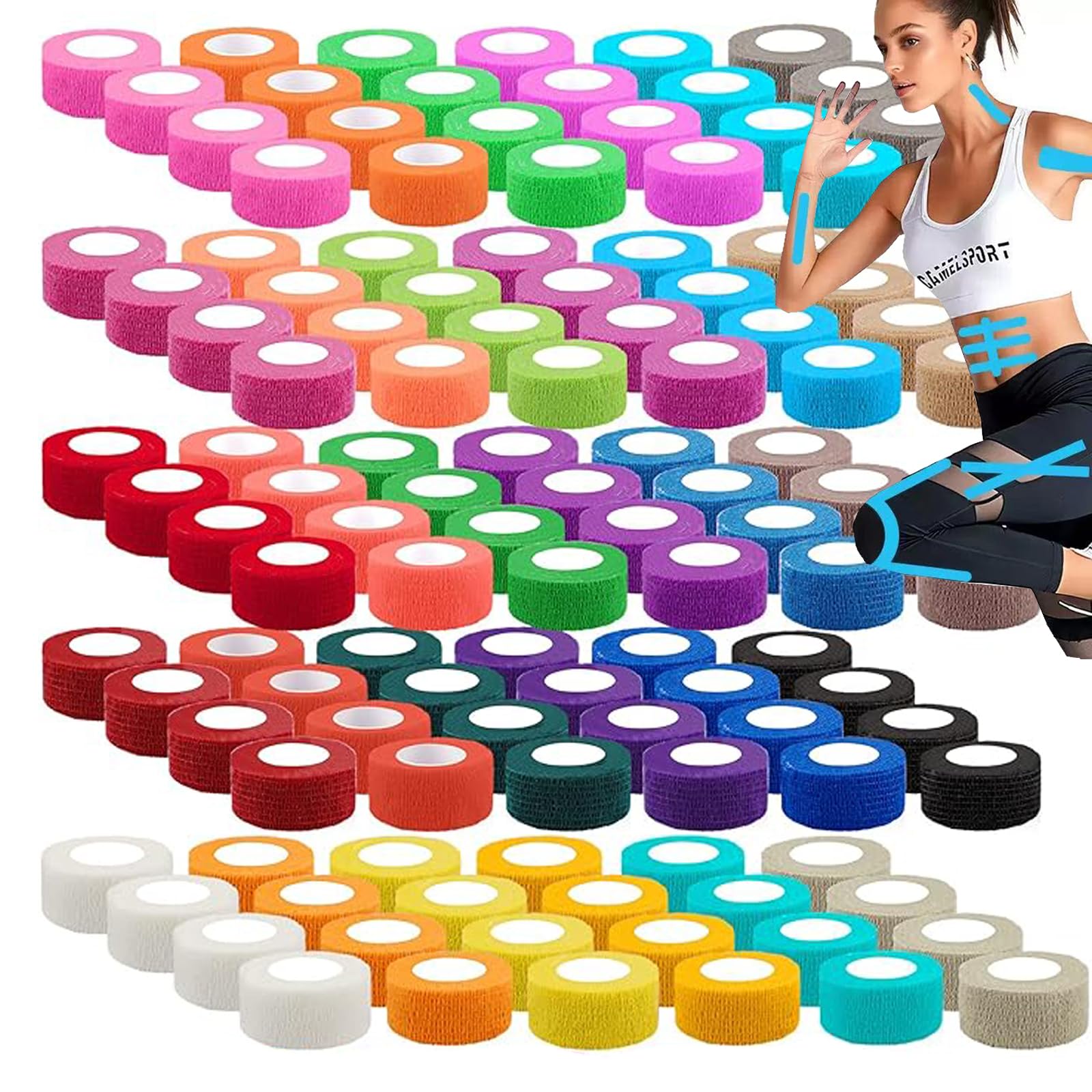 Zwealthygift 108-pack color assortment self-adherent bandages for versatile wrapping