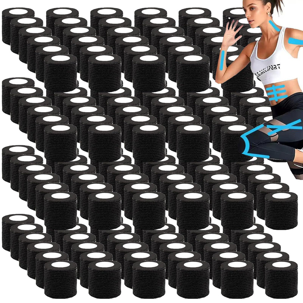 Zwealthygift 144-pack black bandage wrap bulk for quick first aid