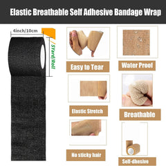 Zwealthygift 4 inch wrap self-adheres without sticking to skin or hair