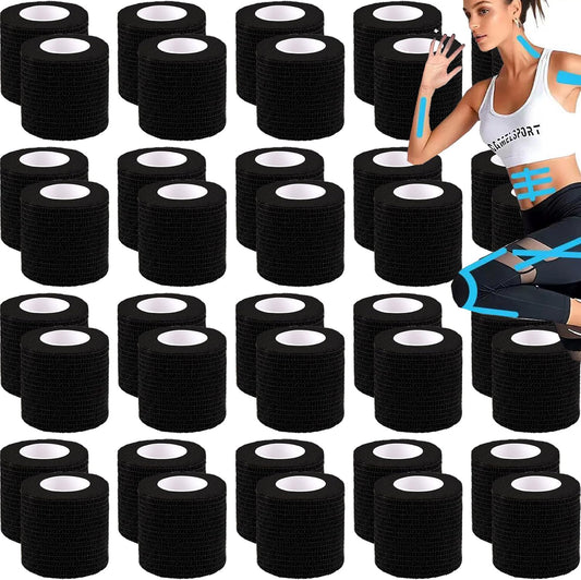 Zwealthygift black self-adhesive bandage wrap secures sprains without slipping