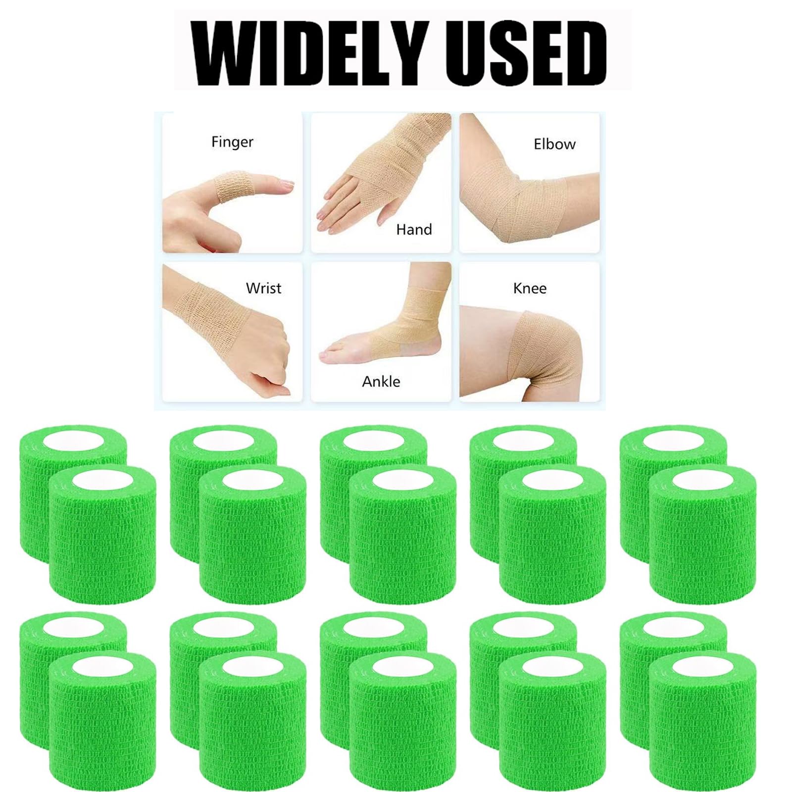 Zwealthygift 40-pack green bandage bulk for home and clinic use.