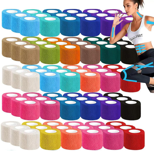 Zwealthygift colorful bandage wrap 2in 5yds provides secure self-adherent support for active use.