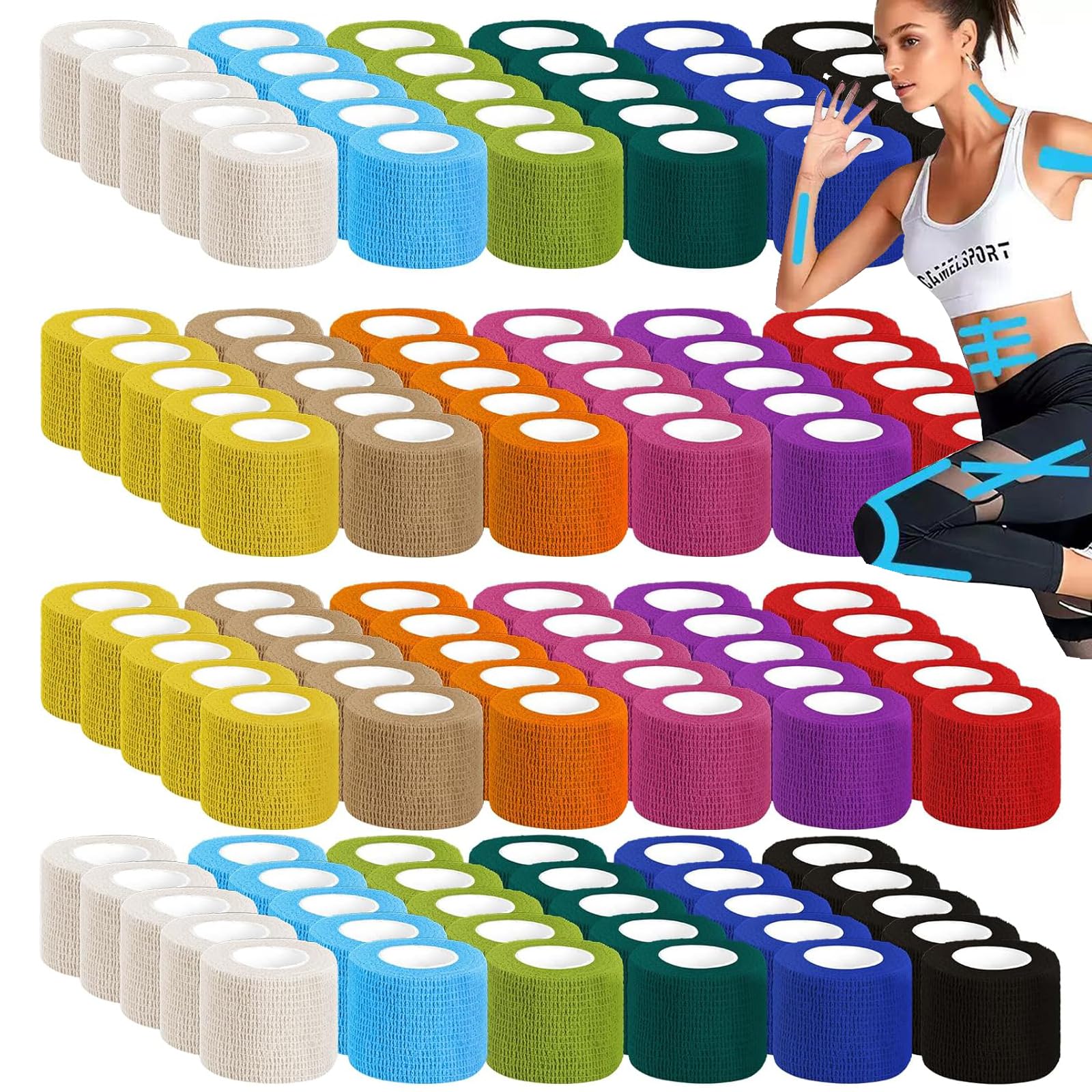Zwealthygift colorful bandage wrap roll for versatile sports use
