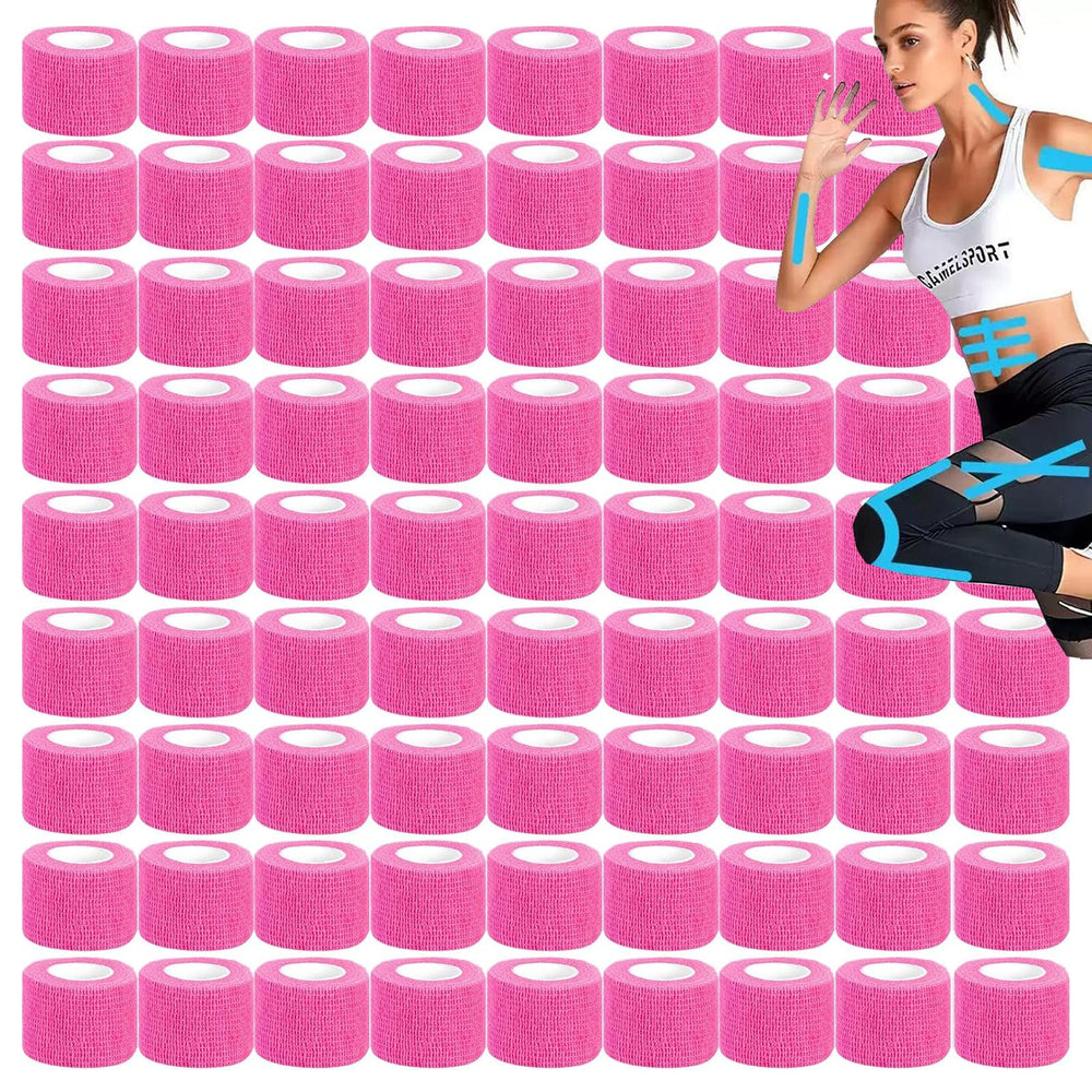 Zwealthygift pink self-adherent wrap for secure, slip-free workouts