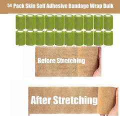 Zwealthygift self-adherent wrap tears by hand for easy application.