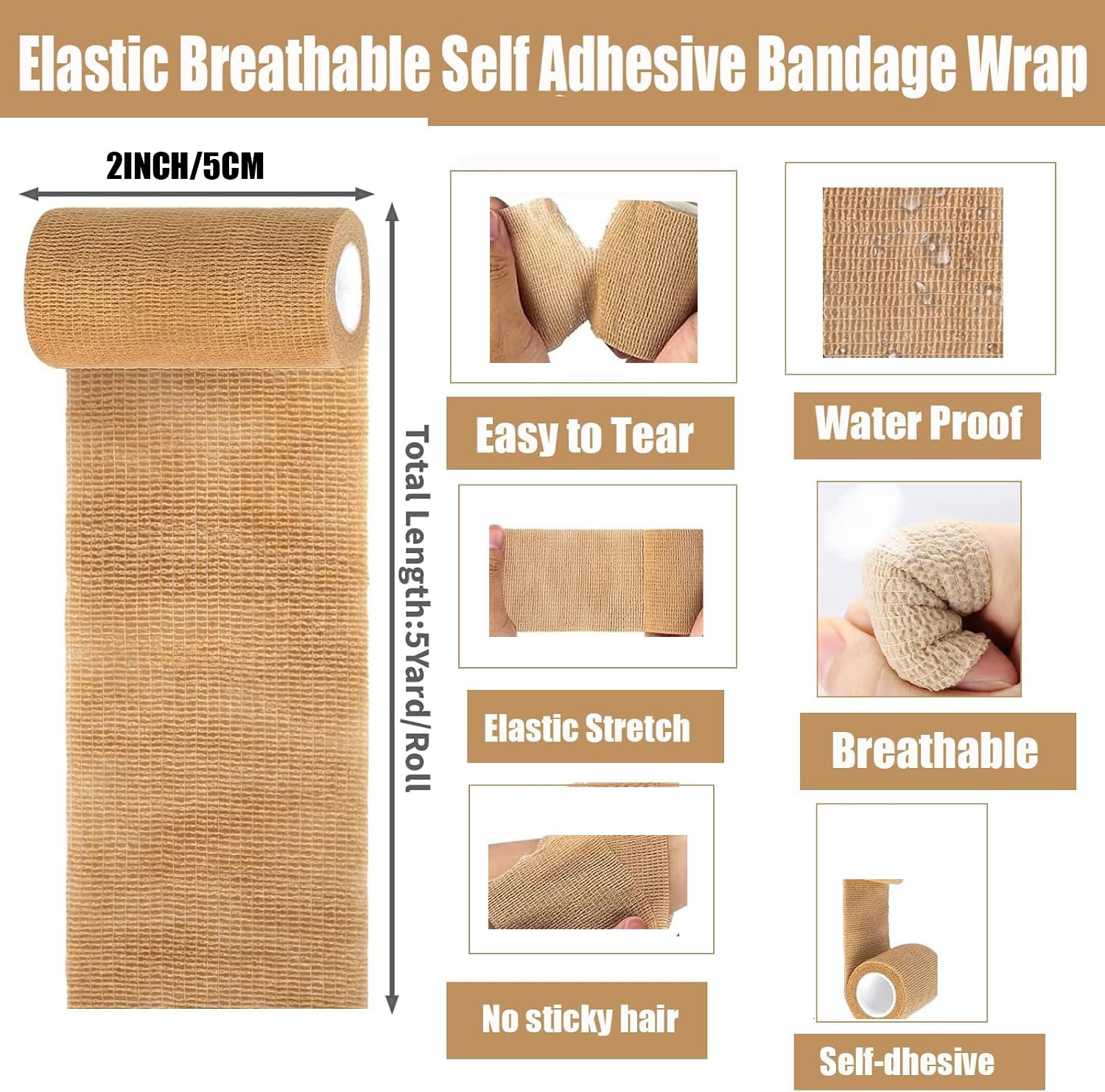 Zwealthygift vet wrap for pets helps secure bandages on dogs and cats.