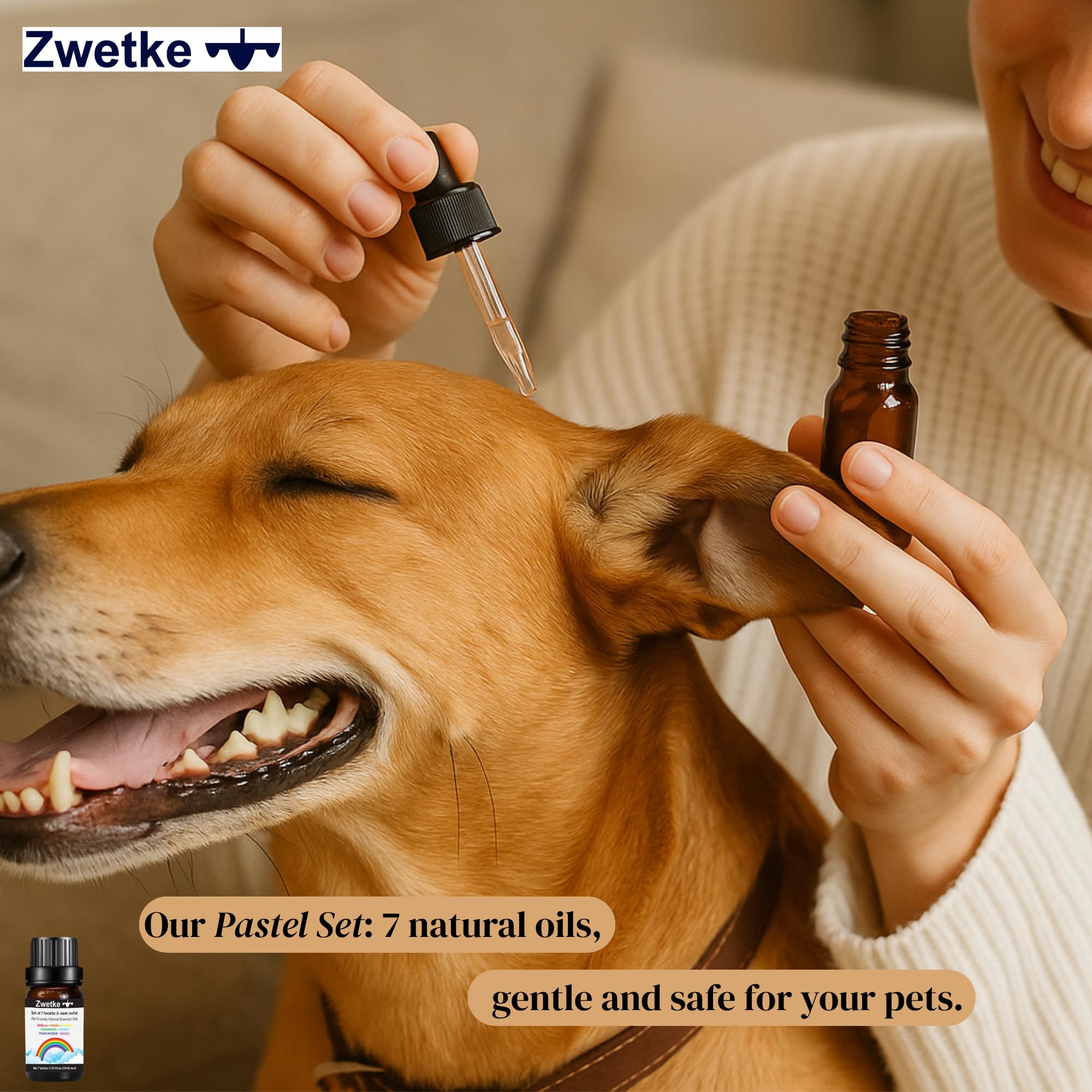 ZWETKE Pastel Helichrysum oil bottle enhances soothing home aroma