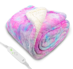 ZXU heated blanket plush throw provides generous 50x60 inch coverage for couch or bed