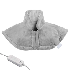 ZXU neck and shoulder heating pad wrap with magnetic snaps stays in place for hands-free comfort.
