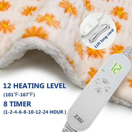 ZXU heating pad XL 12x24 provides broad back coverage