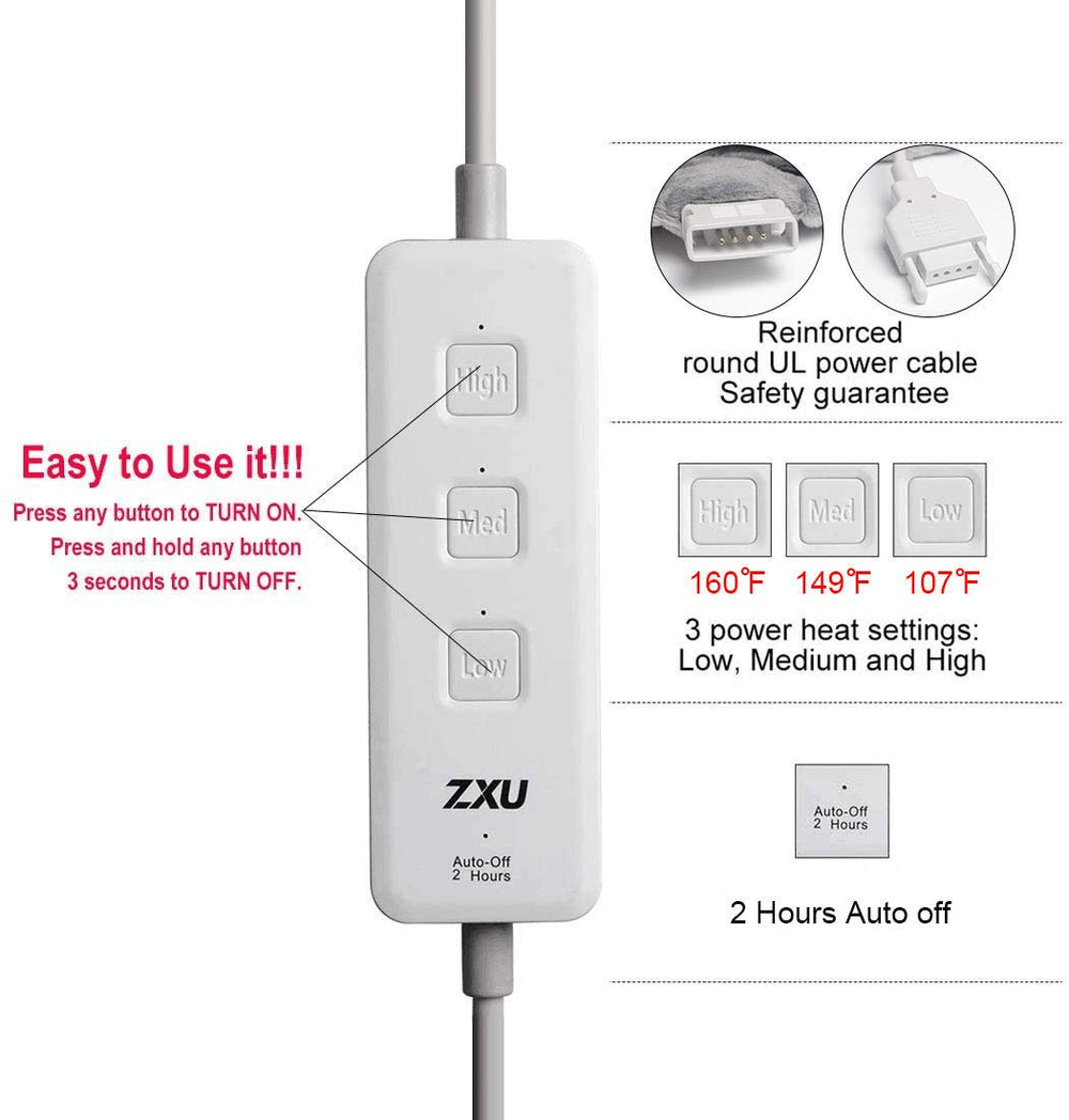 ZXU weighted-edge heating pad with stones drapes naturally to deliver targeted warmth.