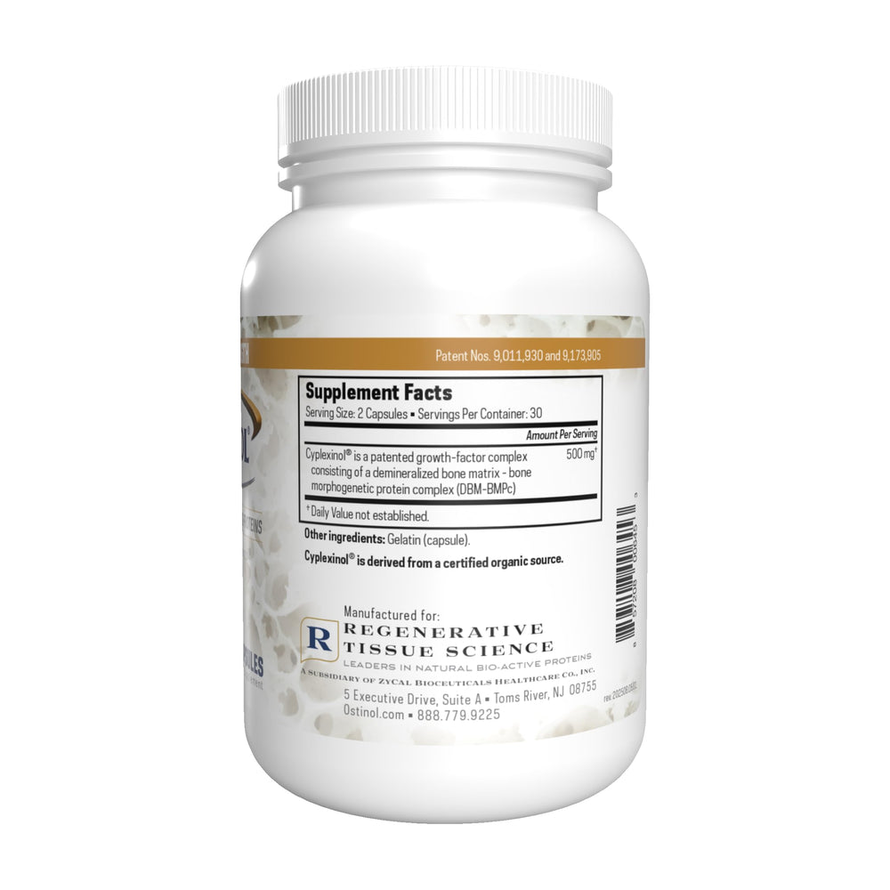 ZYCAL Ostinol capsules close-up of 500 mg strength.