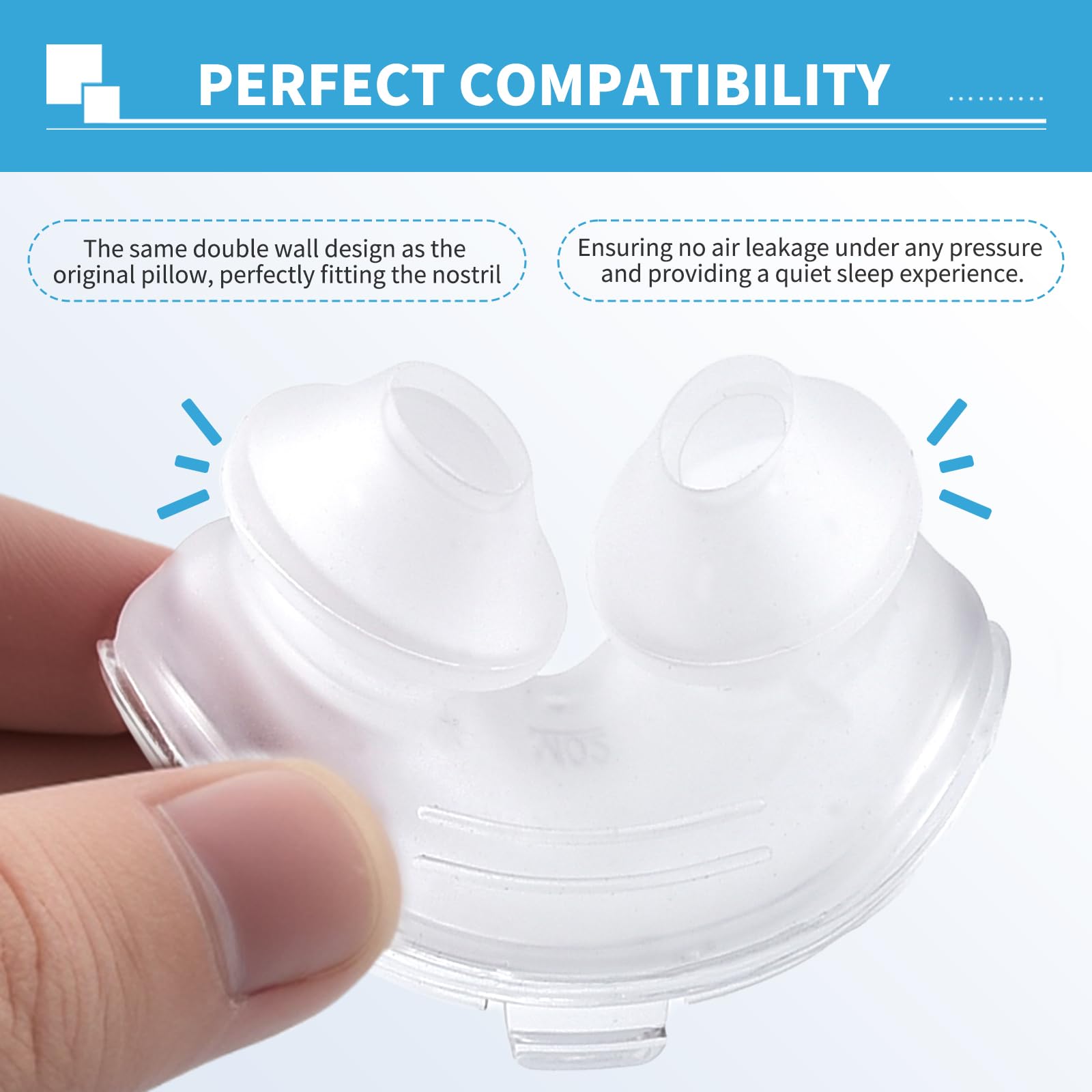 ZYG easy-install nasal pillow with snap-on design for quick replacement.