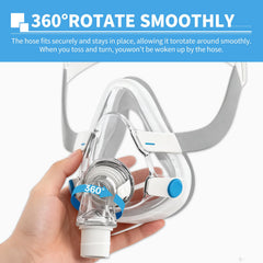ZYG ResMed Airtouch F20 seal-fit close-up shows reliable seal in varied sleep positions.