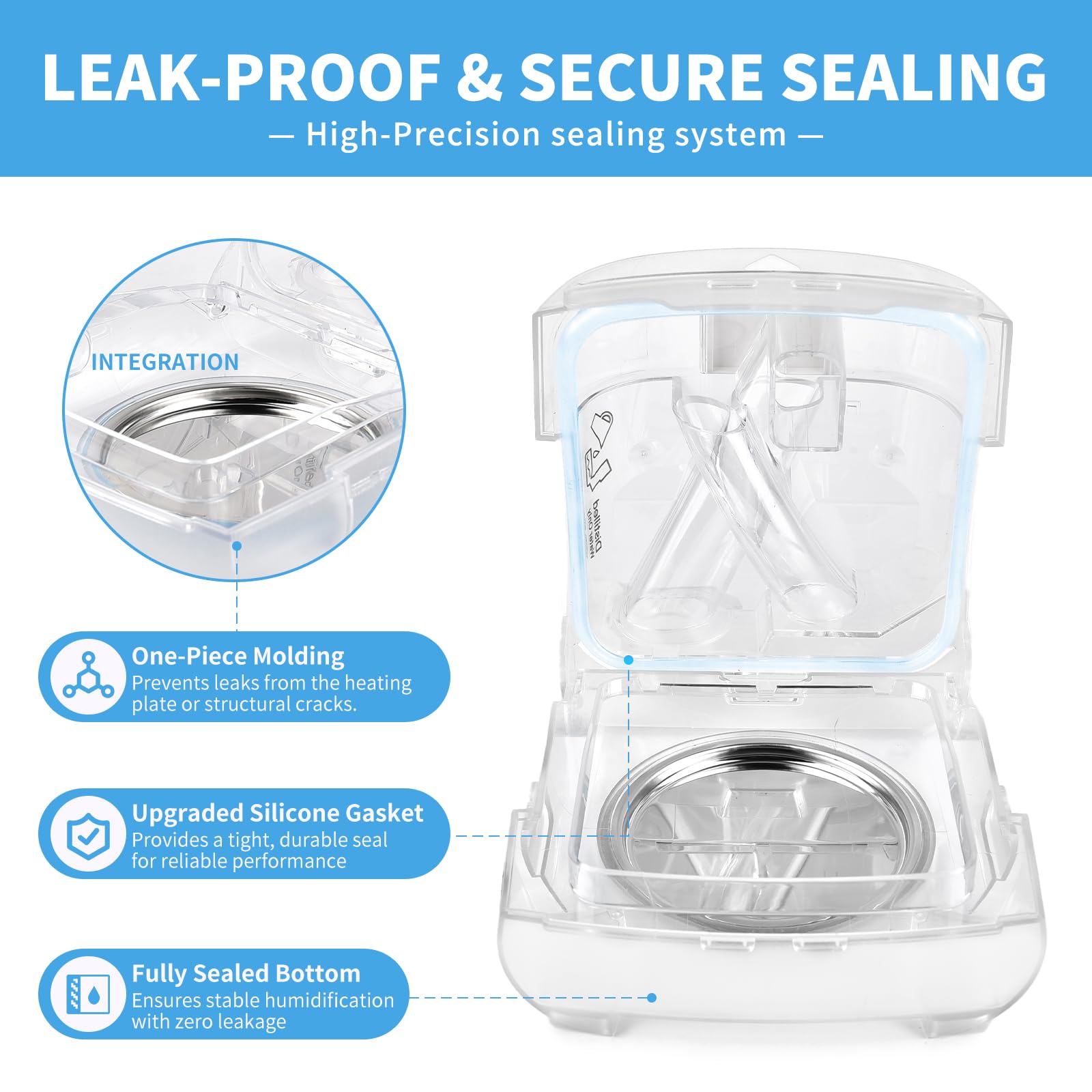 ZYG water chamber with wide opening simplifies cleaning and maintenance