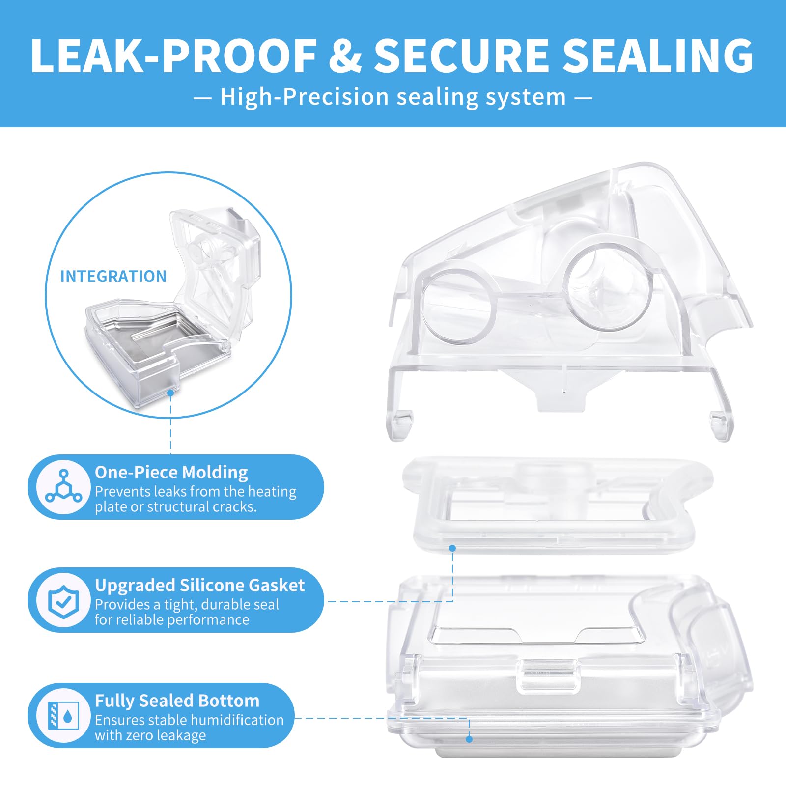 Wide opening enables easy hand washing and quick maintenance.