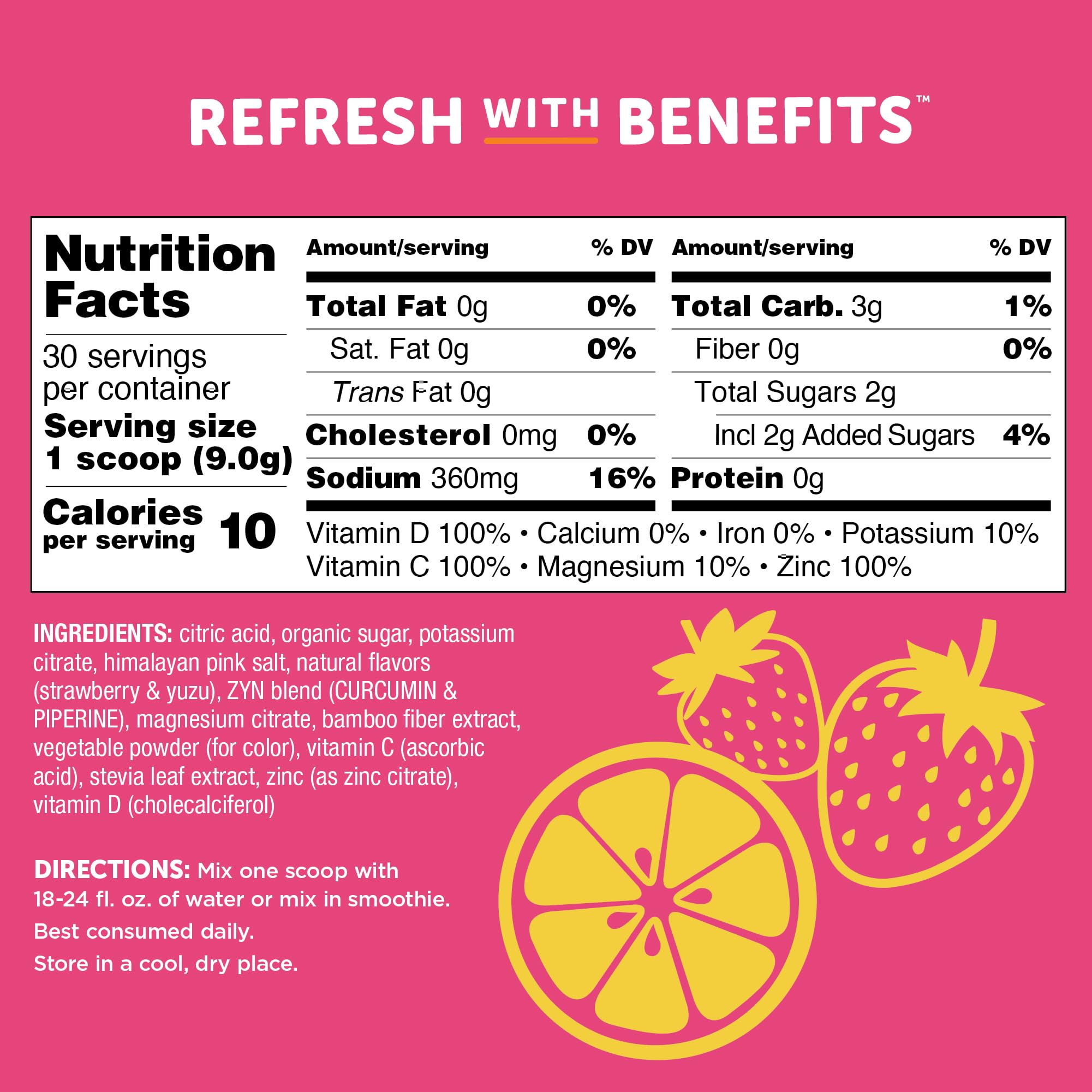 ZYN turmeric-curcumin with Piperine supports absorption in hydration mix.