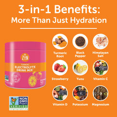 ZYN strawberry-yuzu powder in glass highlights premium hydration with a clean, low-sugar taste.