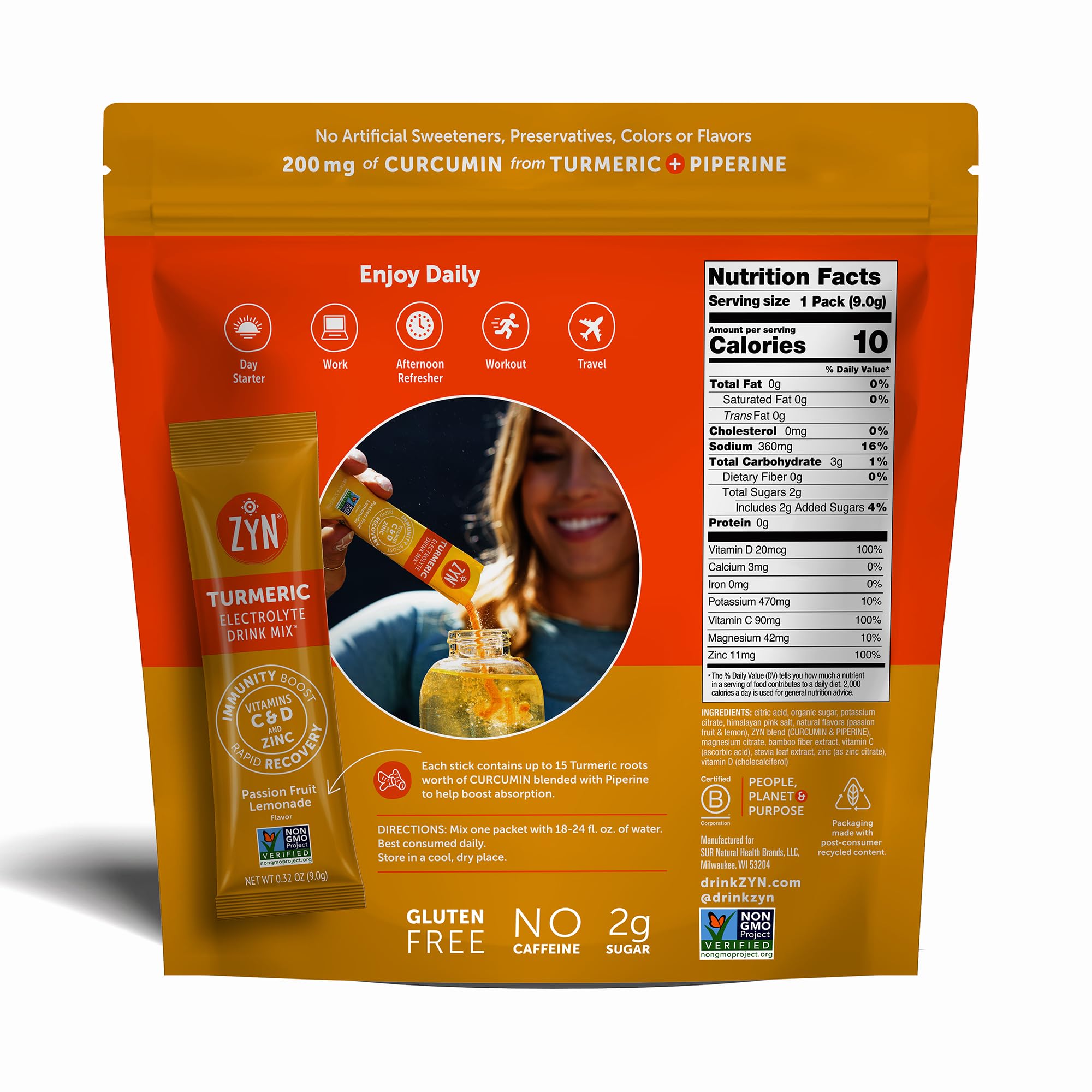 ZYN Strawberry Yuzu electrolyte packet aids hydration during workouts.