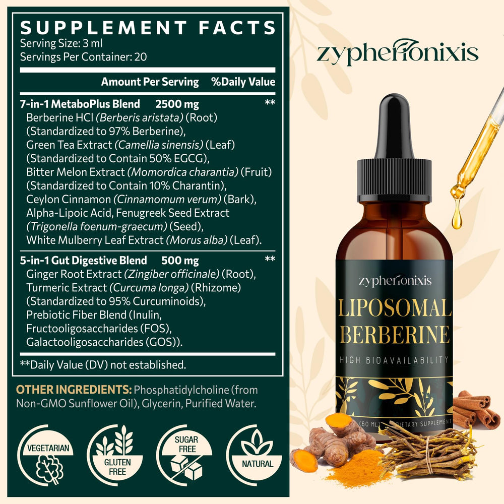 Zypherionixis berberine drops with dropper for precise administration