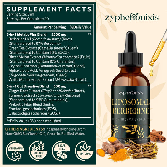 Zypherionixis berberine drops with dropper for precise administration