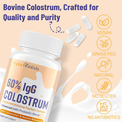 Zypherionixis colostrum label focusing on Lactoferrin and IgA