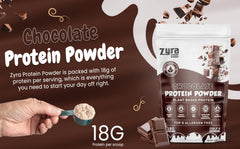 Zyra Pea Protein Powder Chocolate morning routine with smoothie and oats