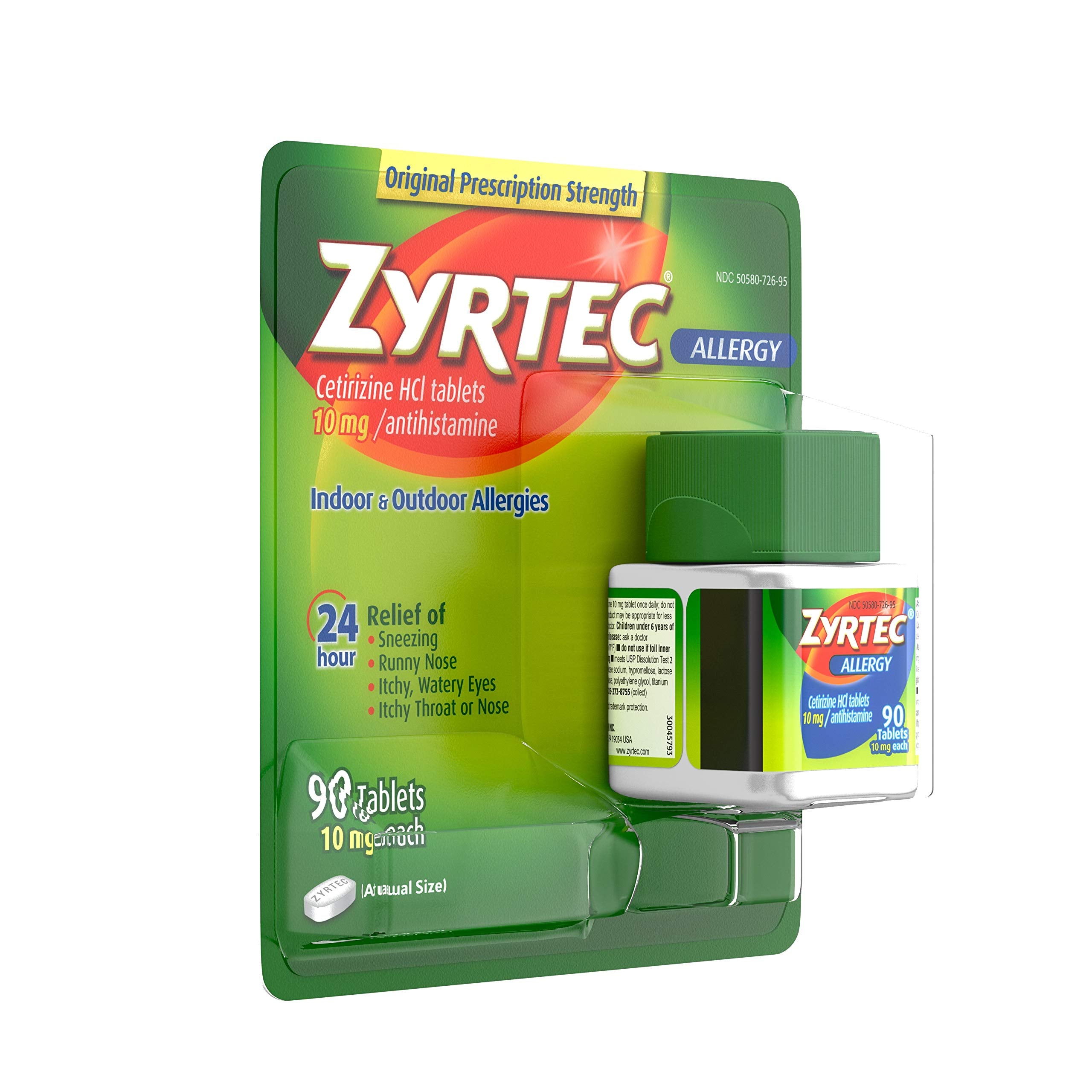 Zyrtec 24 Hour packaging on shelf for shoppers