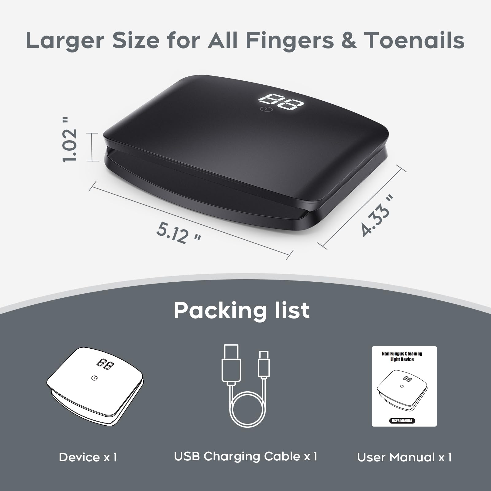 ZZP Nail Fungus Light Device portable size photo for easy at-home use anywhere.
