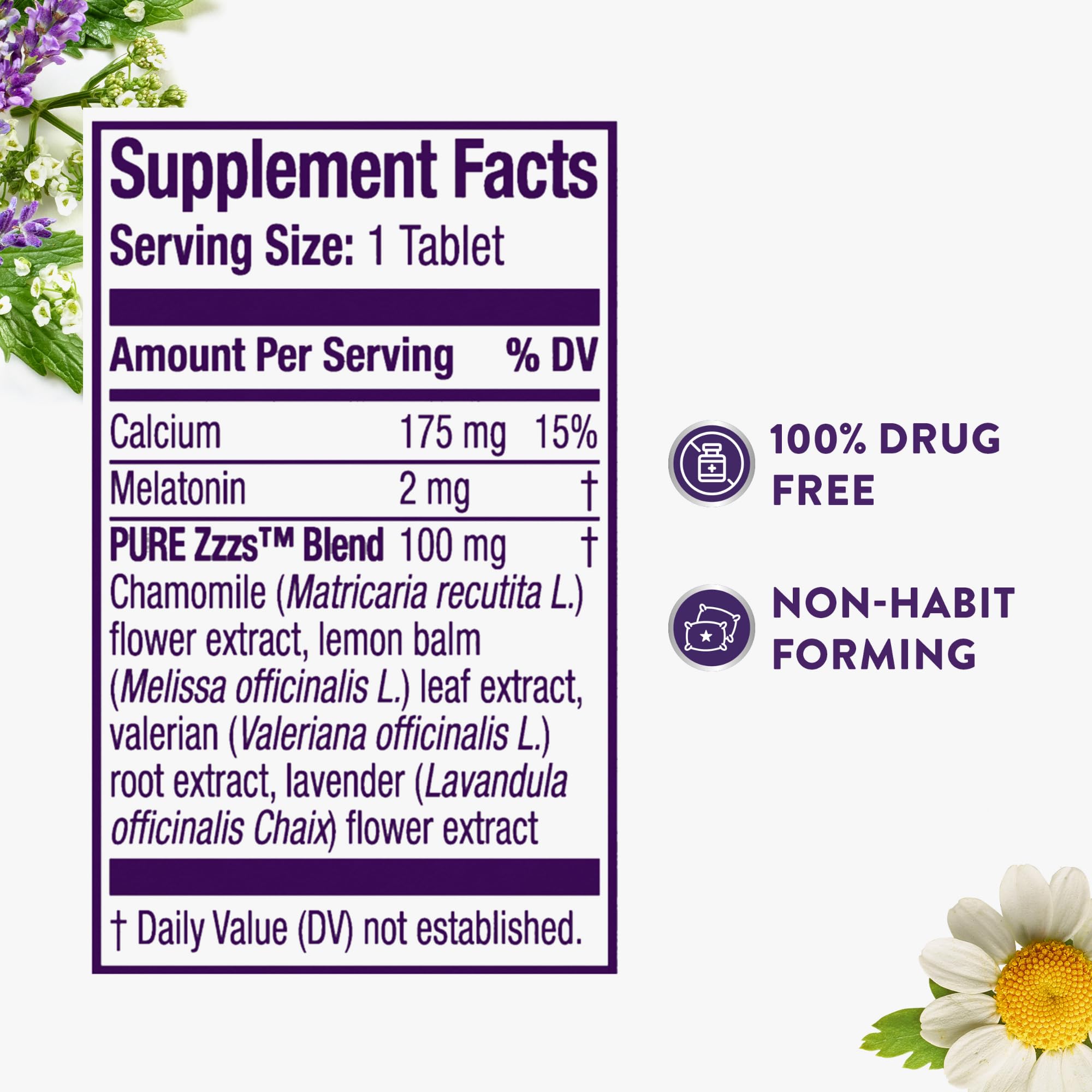 ZzzQuil Pure Zzzs bottle cap image suggests convenient nightly routine